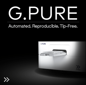 G.PURE plate washer and liquid dispenser designed specifically for cellular assays and bead-based
DNA purification