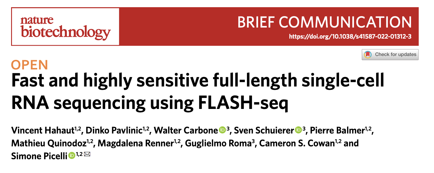 FLASH-seq: A Faster, More Sensitive Single-Cell RNA Sequencing Method Using the I.DOT (Nature Biotechnology)